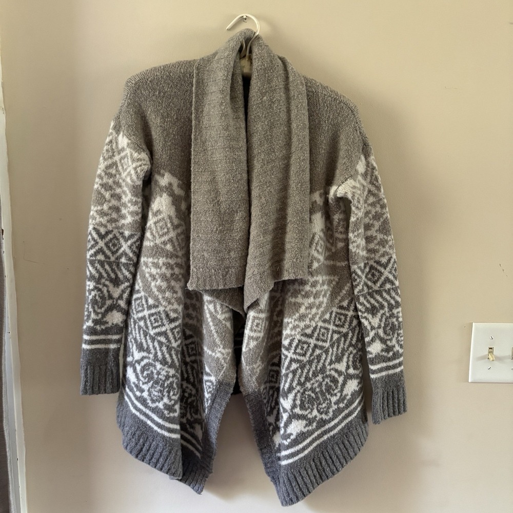 Abercrombie Fitch Womens Gray Fair Isle Cardigan Womens S Waterfall